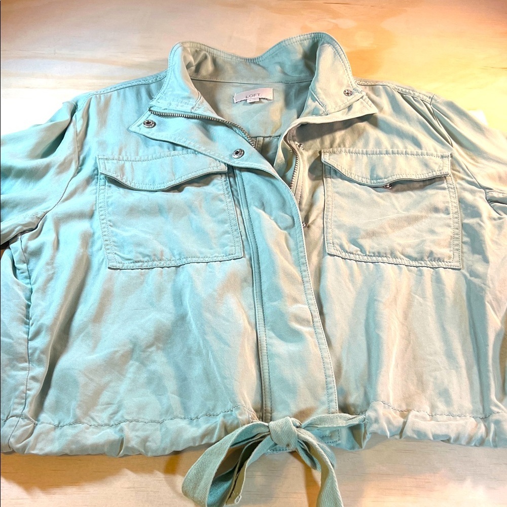 LOFT Light Teal Utility Jacket Sz. 14